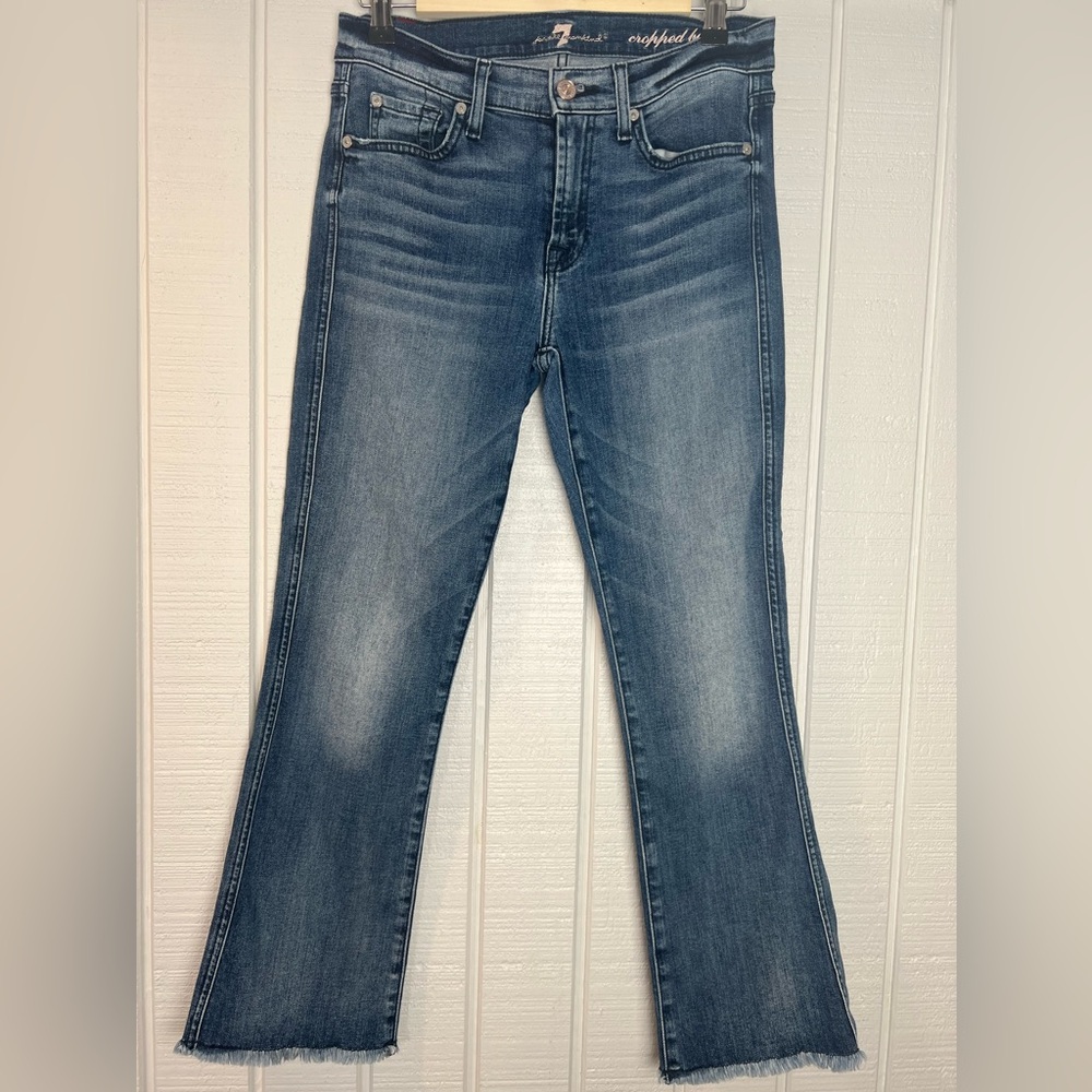 7 For All Mankind Blue Cropped Jeans